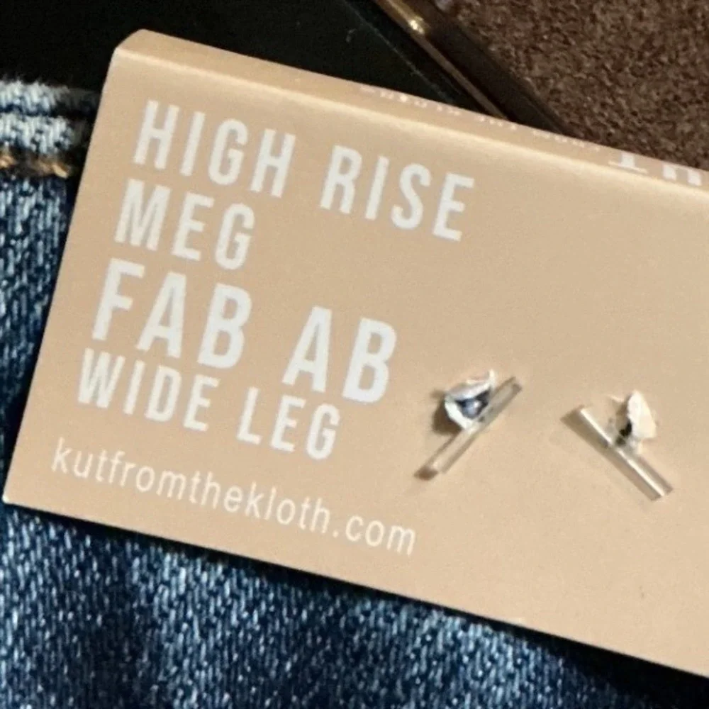 Kut From The Kloth High Rise Fab Ab Meg Wide Leg Medium Wash Jeans 00 New W Tags - Picture 5 of 8